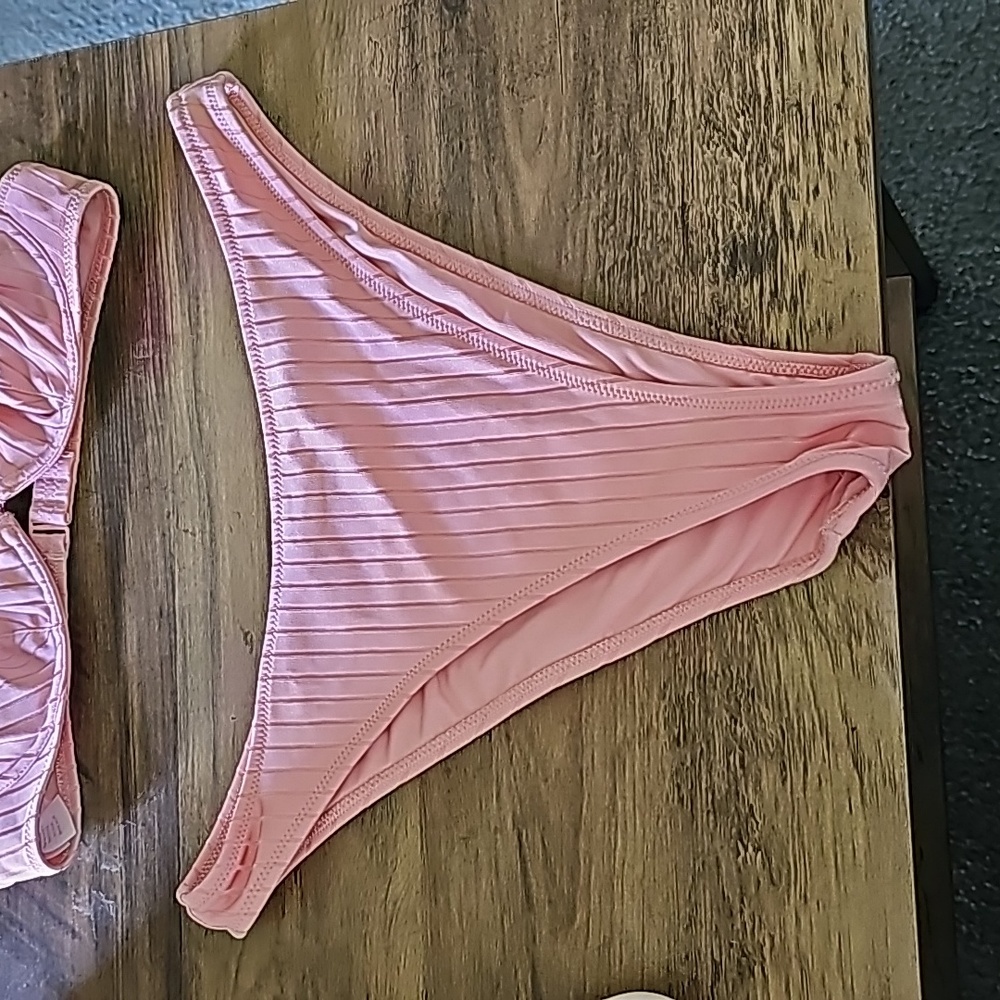 Aerie Cheekiest Pink Shine Bikini Bottom Sz Small